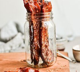 million dollar bacon, Million dollar bacon pieces placed into a jar with one slice on the side