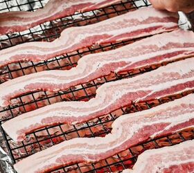 million dollar bacon, Raw bacon being lined up on a baking sheet lined with a wire rack