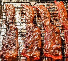 million dollar bacon, Million dollar bacon on a baking sheet lined with a wire rack in the oven