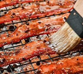 million dollar bacon, Brushing maple syrup on top of the million dollar bacon before baking again