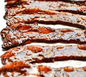 million dollar bacon, Million dollar bacon lined up on a baking sheet after being baked