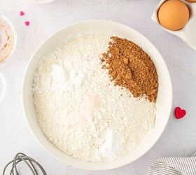 valentine s cookie cake red velvet cookie cake recipe, Combining the dry ingredients