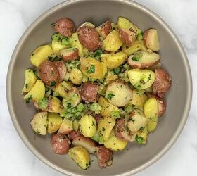 french potato salad, Bowl with French potato salad