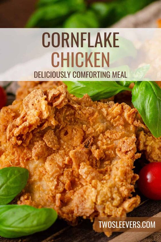 cornflake chicken recipe crunchy baked cornflake chicken, Cornflake Chicken Pin with text overlay