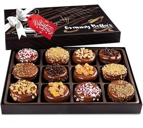 gourmet love unique valentines day gift baskets for food enthusiasts, 12 Valentines Chocolate Covered Cookies Gift Basket