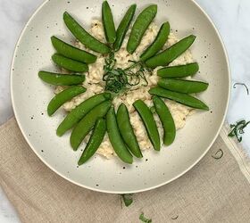 Two Cheese Risotto With Sugar Snaps