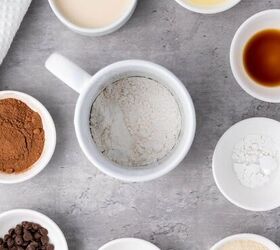 easy 2 minute microwave fudgy brownie in a mug recipe, Ingredients for making brownie in a mug