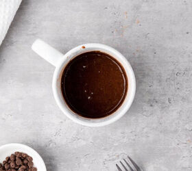 easy 2 minute microwave fudgy brownie in a mug recipe, Uncooked brownie in a mug