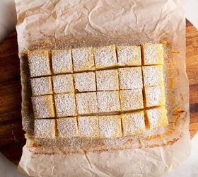 old fashioned lemon bars, Trimmed and cut lemon bars