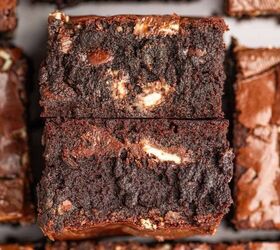 andes chocolate mint brownies, Center part of fudgy chocolate mint brownie