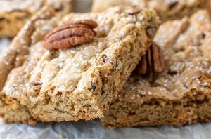 No one will guess that these chewy blondies start with a cake mix and take less than 10 minutes to prepare