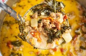 This creamy parmesan Italian sausage soup is super flavorful & filling