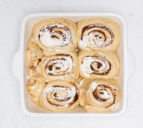 tangzhong cinnamon rolls the softest fluffiest rolls you ll ever mak, When rolls are puffy warm the remaining 1 4 cup heavy cream slightly and pour over each roll