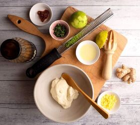 salmon with chili ginger aioli, ingredients for the chili ginger aioli
