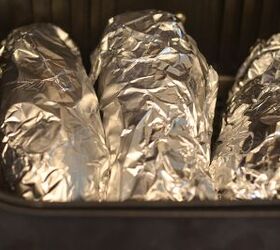 air fryer baked potato recipe, air fryer baked potato in foil