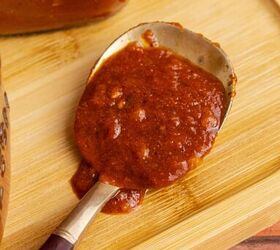 gluten free red enchilada sauce, Gluten Free Red Enchilada Sauce on a Spoon Close Up