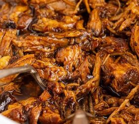 bbq pulled pork in crock pot with root beer, BBQ Pulled Pork in Crock Pot with Root Beer Close Up