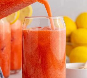 honey strawberry lemonade, Honey Strawberry Lemonade Poured into a Glass