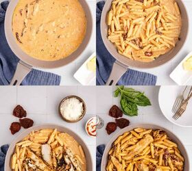 marry me chicken pasta recipe, Marry Me Chicken Pasta Adding Noodles to Sauce in a Pan