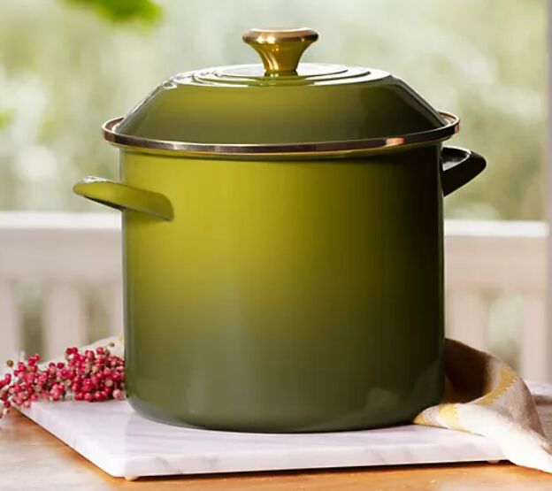 5 must have cookware pieces for easy one pot meals, Le Creuset 10 Quart Enamel on Steel Stockpot with Lid image via QVC