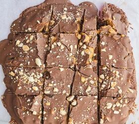 crunchy quinoa chocolate date bark a healthy ish sweet treat, step 9 to make the Crunchy Quinoa Chocolate Date Bark Recipe put in fridge or freezer to set then cut