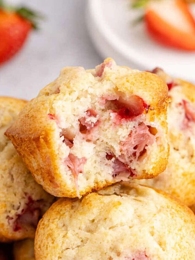 sweet and sour meatballs crockpot, Strawberry Rhubarb Muffins with Bite Taken