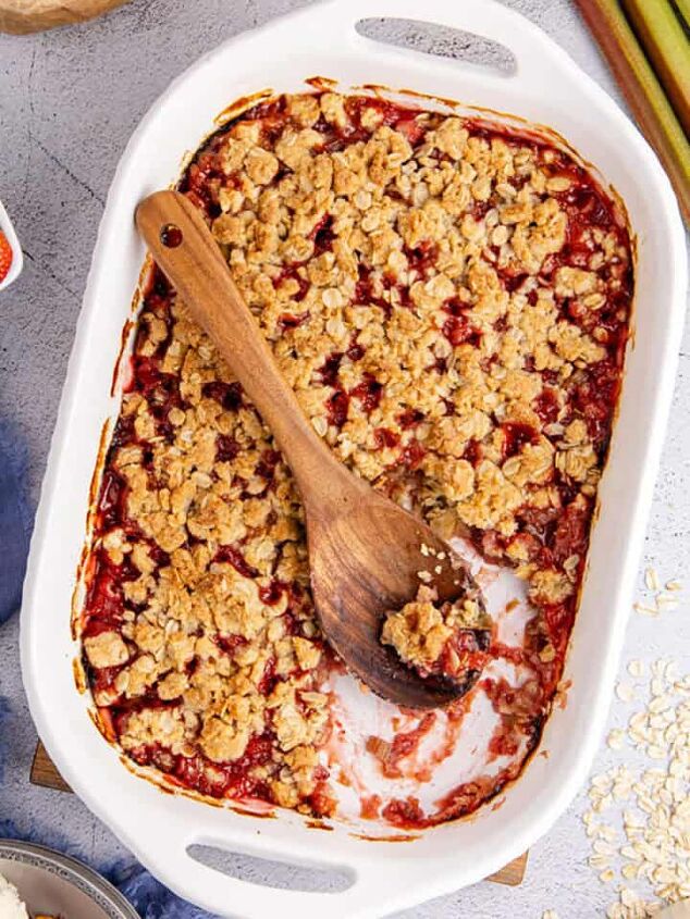 sweet and sour meatballs crockpot, Strawberry Rhubarb Crisp with Spoonful Missing from Dish