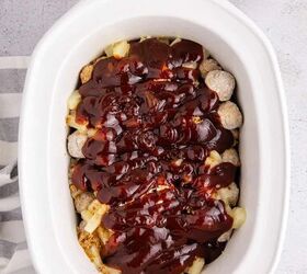sweet and sour meatballs crockpot, Sweet and Sour Meatballs Crockpot Being Made in a Slow Cooker