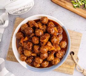 sweet and sour meatballs crockpot, Sweet and Sour Meatballs Crockpot Served in a Bowl