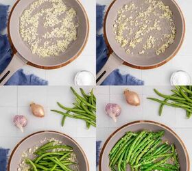 sauteed green beans with shallots, Saut ed Green Beans with Shallots Being Cooked in a Pan