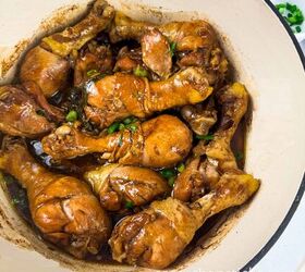 soy sauce braised chicken drumsticks flavorful one pot, Chicken legs simmering in a pot coated in rich brown sauce ready to be served