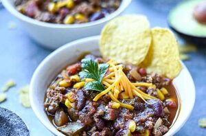 Fire-roasted chili with turkey is an easy weeknight meal with a bit of a kick