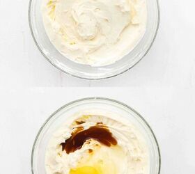 easter mini cheesecake cups, Step 3 Beat cream cheese and sugar until smooth Mix in vanilla then eggs one at a time followed by sour cream
