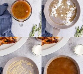 herb butter turkey and gravy, Herb Butter Turkey Gravy Being Made