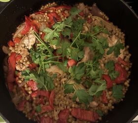 Oven-Baked Chicken Thighs With Giant Couscous and Red Pepper