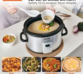 the 5 best crockpots for large families, 8QT 320W Electric Slow Cooker Pot with 3 Level Heat Settings 20 Hours Max Timer