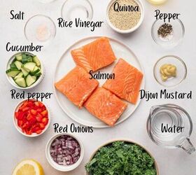 salmon kale quinoa salad, Salmon kale quinoa salad ingredient shot