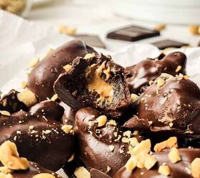 peanut butter stuffed dates, Peanut butter stuffed dates piled o top of each other