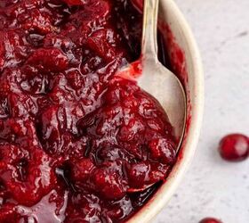 whole berry cranberry sauce, Whole Berry Cranberry Sauce in a Bowl with a Spoon