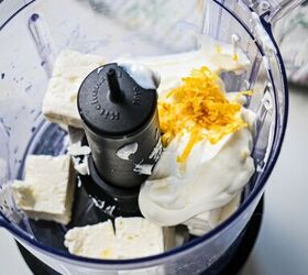 spicy carrot feta galette, Feta yogurt and lemon zest in a food processor