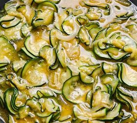 spanish zucchini tortilla, Egg and vegetable mixture in a skillet to cook