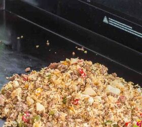 smashed potatoes with cheese, Either for feeding a hungry crowd or meal planning for a busy week this fast and fresh griddle ground beef fried rice is ready in 30 minutes The fried rice is ready to serve from the griddle