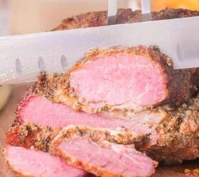 air fryer gnocchi, The smoked meat being sliced on a cutting board
