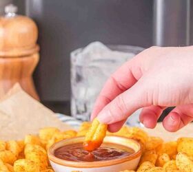 air fryer gnocchi, A crispy and pillowy gnocchi just dipped in the marinara sauce ready to be eaten