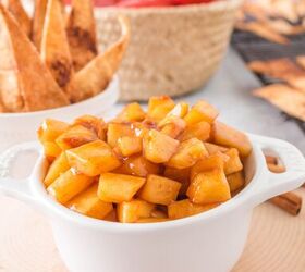 air fryer cinnamon tortilla chips and apple pie dip