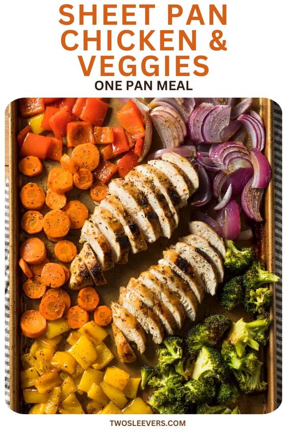 sheet pan chicken and veggies recipe healthy sheet pan meal, Sheet Pan Chicken And Veggies Pin with text overlay