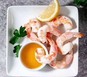 florida keys pink shrimp cocktail, boiled shrimp with butter