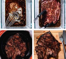 marinated chuck steak, how to cook marinated chuck steak in a cast iron skillet