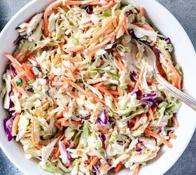 marinated chuck steak, bowl of sweet coleslaw