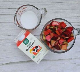 mini rhubarb fool, ingredients to make the mini rhubarb fool